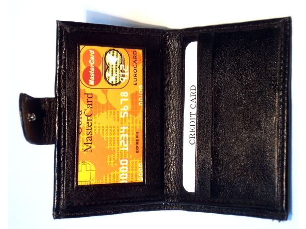 Genuine Leather Slim 3 Credit Card & ID Holder