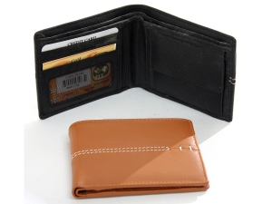 Leather BiFold Credit Card ID Window Double Bill