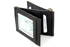 Leather Dual Money Clip Credit Card ID Holder