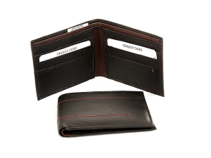Cheap Bifold Double Bill 6 Credit Card Decorative Stitched Wallet