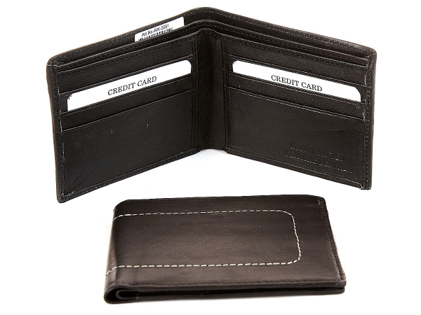 BiFold Double Bill 6 Credit Card Decorative Stitched Wallet