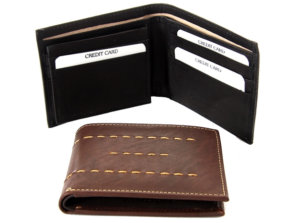 Leather Double Bill 8 Credit Card 1 Id Bifold