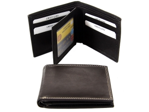 BiFold 9 Credit Card Double Stitch Design Leather