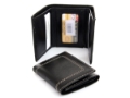 Leather Trifold 4 Credit Card 1 ID Window Stitched Exterior