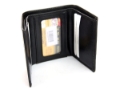 Leather Trifold 4 Credit Card 1 ID Window Stitched Exterior