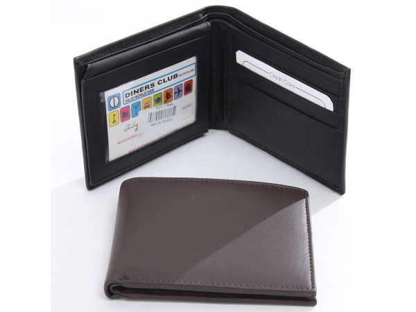 Double Bill Leather Bifold 6 Credit Card 2 Id Windows