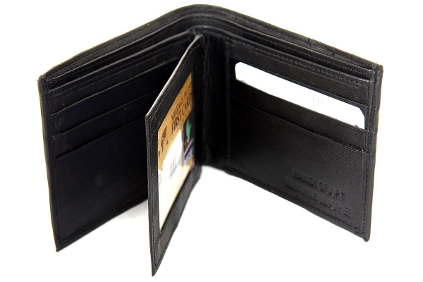 Double Bill Bifold 6 Credit Card 2 ID Window Leather