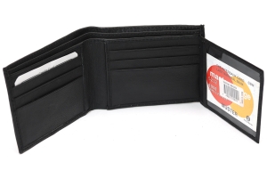 Double Bill 6 Credit Card 2 ID Window Leather Wallet