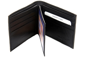 Leather BiFold Wallet 9 Credit Card Slots