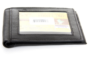 6 Credit Card 1 ID Mens Double Bill Leather