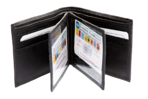 Leather Bifold 12 Credit Card Slot 2 ID Window