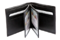 Leather Bifold 12 Credit Card Slot 2 ID Window