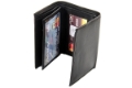 Mens 2 ID Window 9 Credit Card Trifold Leather Wallet