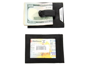 Slim Leather Money-Clip & Credit Card Wallet for Men