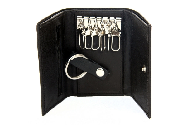 Genuine Leather Mens Key Holder Accessory 6 Key Chain Wallet Case