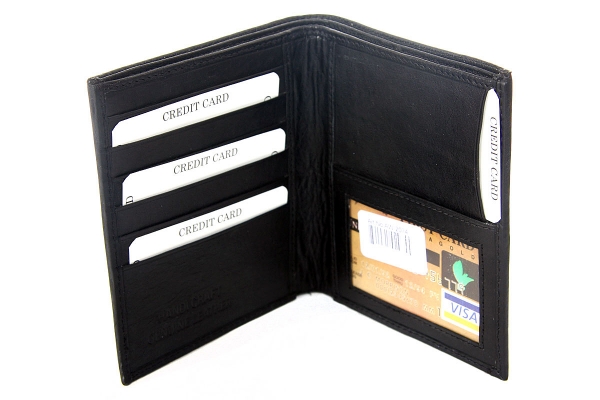 Leather Large Hipster Bifold 7 Credit Card ID