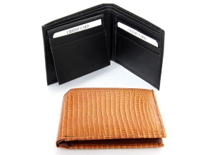 Leather Bifold 7 Credit Card 1 Id Window Lizard Embossed