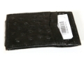 Ostrich Embossed Leather Slim Magnetic Money Clip 3 Credit Card Holder