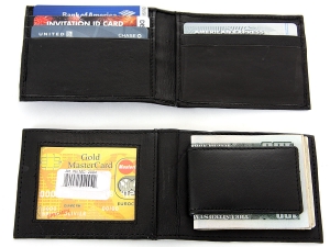 Leather Magnetic Money Clip Slim Credit Card Id Holder