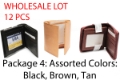 Wholesale lot of 12 Mens Bifold Trifold Leather Wallets