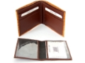 Leather Bifold 7 Credit Card 1 Id Window Ostrich Embossed