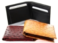 Leather Bifold 7 Credit Card 1 Id Window Ostrich Embossed