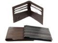 Mens Double Bill Bifold Credit Card Leather Wallet