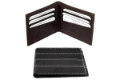 Mens Double Bill Bifold 6 Credit Card Leather Wallet
