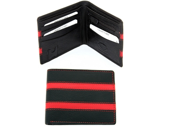 Double Bill Bifold Credit Card Mens Leather Wallet