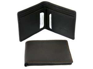 Leather Bifold 6 Credit Card Wallet w/ Gift Box
