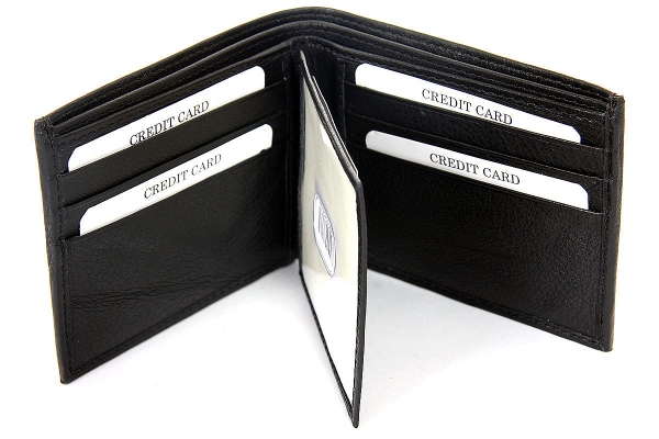 Double Bill Bifold Leather 9 Credit Card 1 ID Window