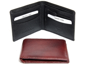 RFID Blocking 4 Credit Card Double Bill Leather