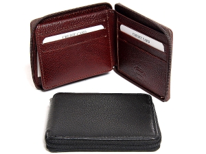 RFID Double Bill Bifold Leather 9 Credit Card 1 Id Window