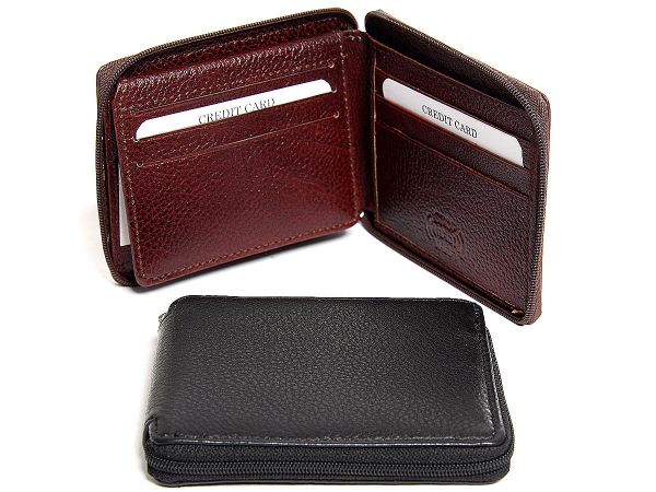 RFID Double Bill Bifold Leather 9 Credit Card 1 Id Window