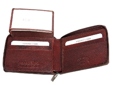 RFID Double Bill Bifold Leather 9 Credit Card 1 Id Window