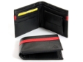 Vegan Faux Leather 3 Credit Card Double Bill Bifold 