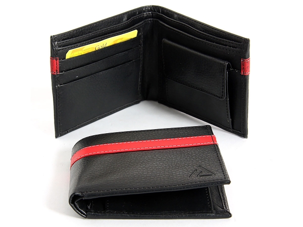 Vegan Faux Leather 3 Credit Card Double Bill Bifold 