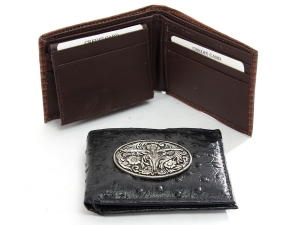 BiFold Double Bill 6 Credit Card 2 ID Bull  Design Concho Wallet