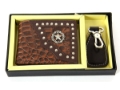 Gift Box 7 Credit Card Slot Double Bill with Key Ring